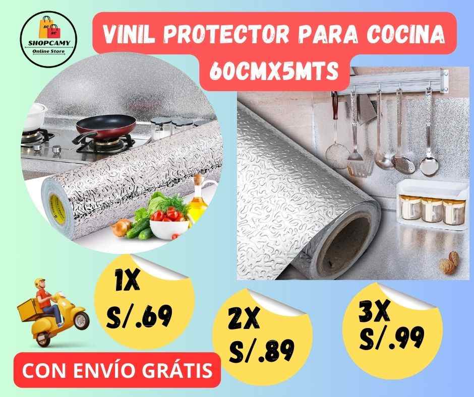 VINIL PROTECTOR DE ALUMINIO PARA COCINA.